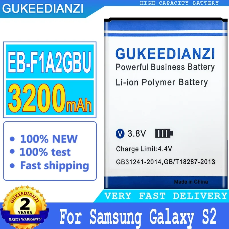

Аккумулятор GUKEEDIANZI для Samsung Galaxy S2 I9100 I9103 I9105 i9100G I9108 i9050 S II EB F1A2GBU, аккумулятор большой мощности, 3200 мАч