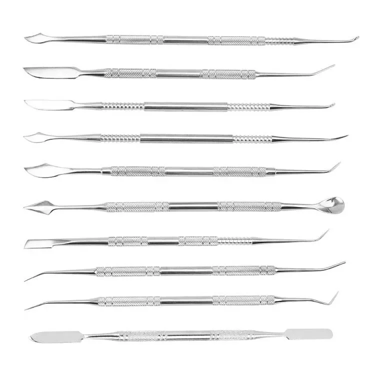 Stainless Steel Soft Clay Tools Polymer Sculpting Smoothing Wax Pottery Ceramic Modeling Carved Tools 10 Pcs/Box