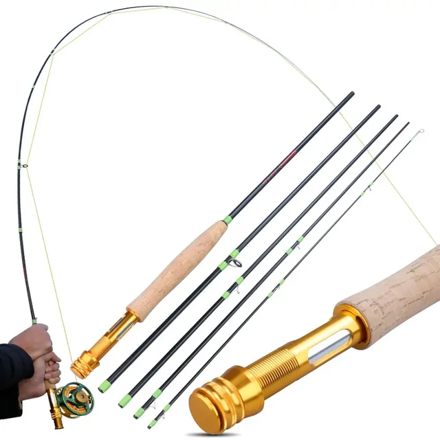 Sougayilang 2.7M 5 Section Fly Fishing Rod Fly 9 #5 Metal Handle