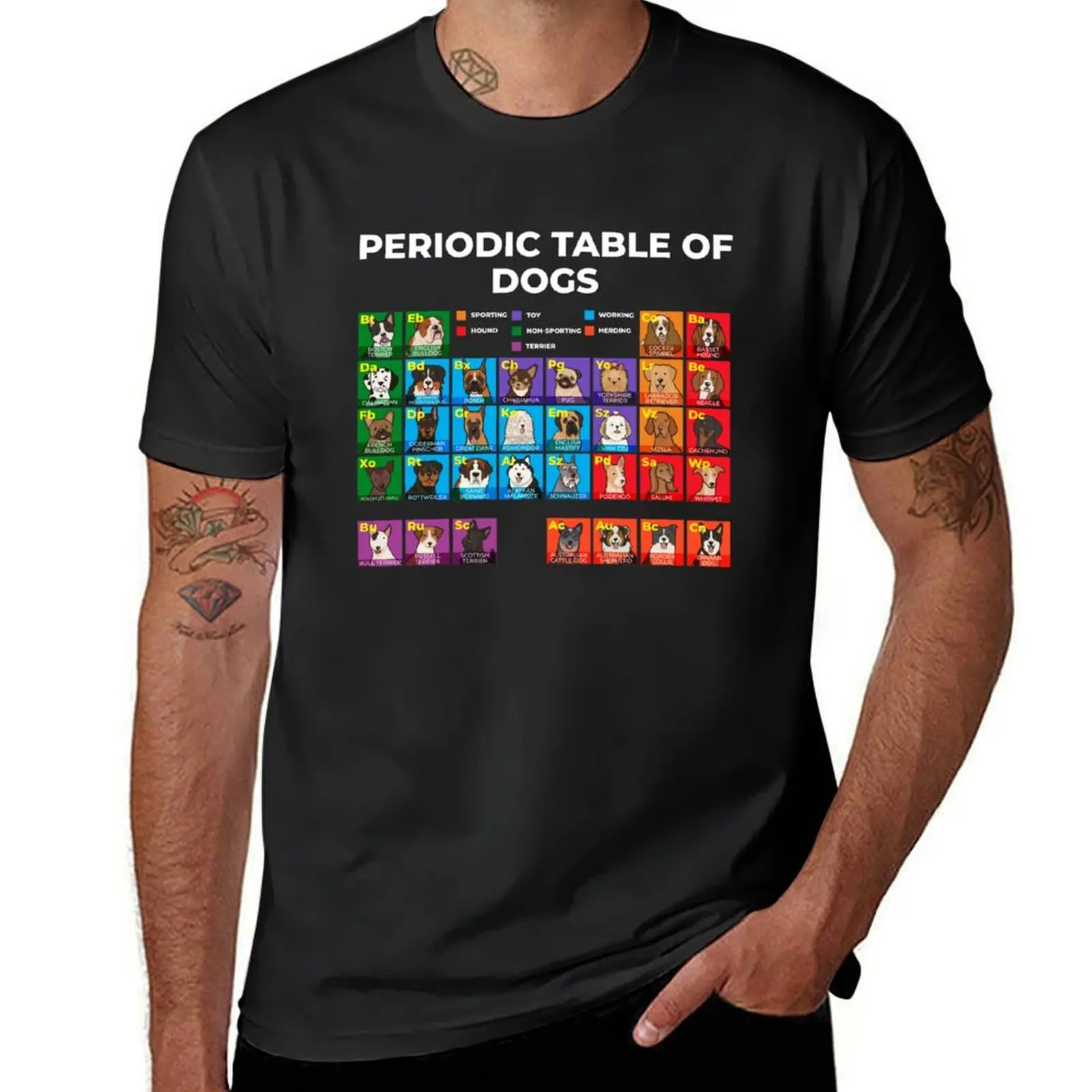 

Periodic Table of Dogs, Dog Lover, Funny Science T-Shirt summer top shirts graphic tees men clothings