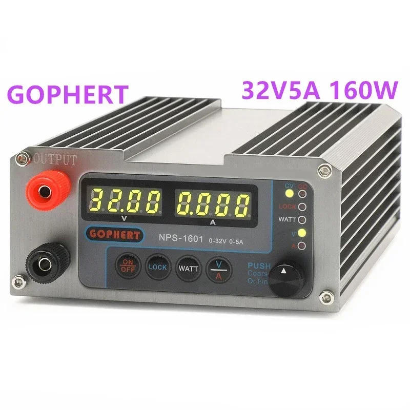 NPS-1601 버전 실험실 DIY 조정 가능한 디지털 방식으로 소형 스위치 자물쇠 기능 0-32V 5A EU 마개를 가진 DC 전력 공급 와트