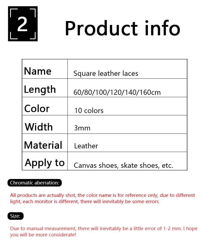 2 Stück flache Leder-Schnürsenkel, Unisex, klassisch, mehrfarbig, hochwertig, solide für Turnschuhe, Outdoor, Freizeit, Stiefelspitze – Detail 6