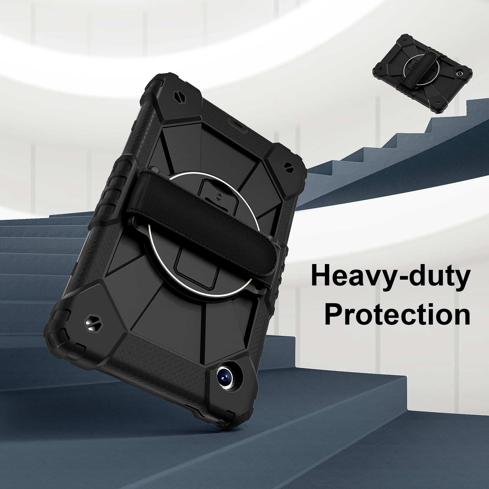 360-Degree Rotating Kids Tablet Case with Shoulder Strap