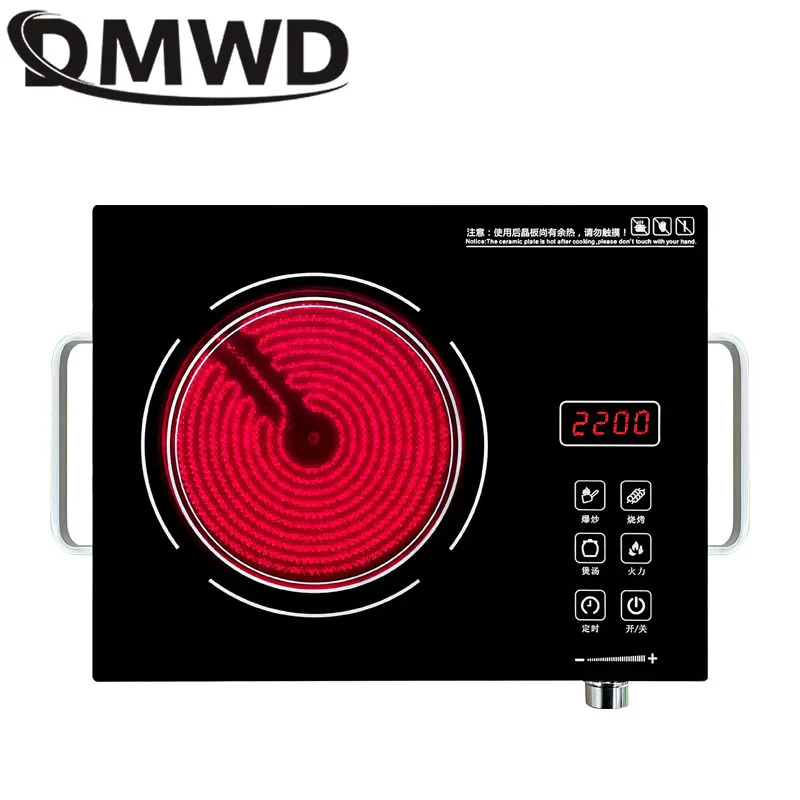 DMWD Electric Ceramic Stove Hotpot Cooktop Plate Induction Cooker Heating Furnace Waterproof Timer Water Boiler Heater 110V 220V