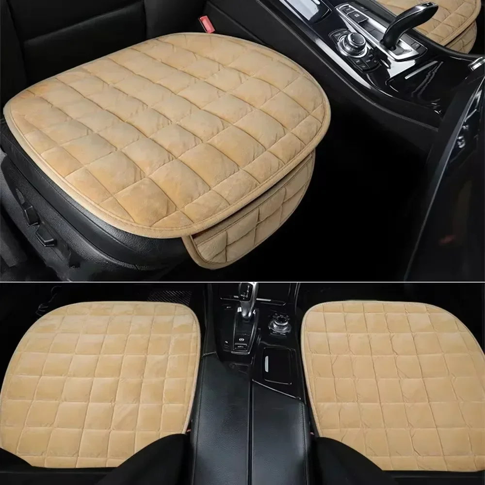 Premium Black Car Seat Cushion with Non-Slip Base & Convenient Storage Pouch