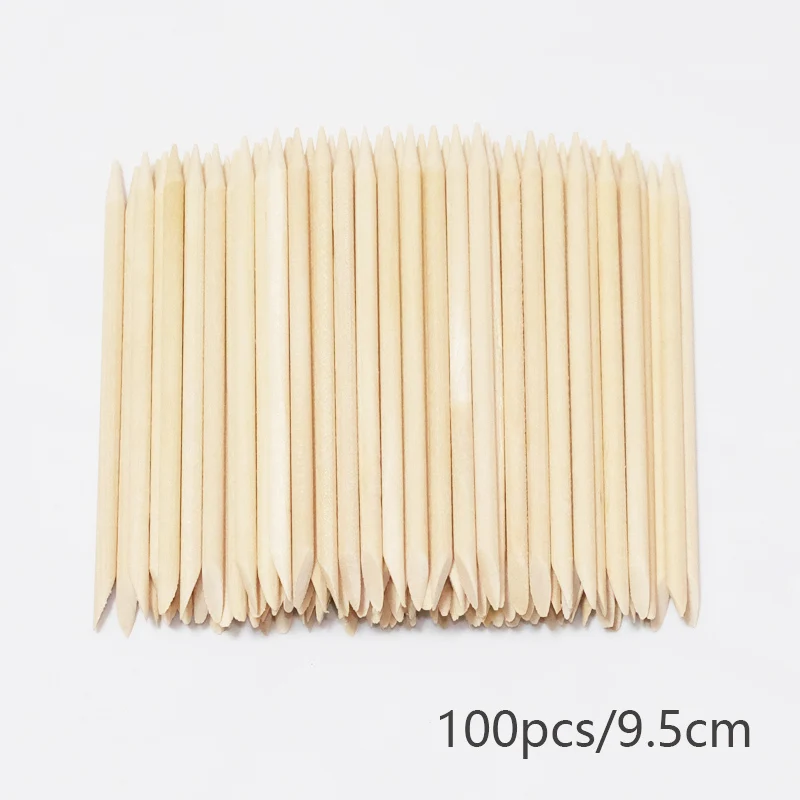 Nail Art Orange Wood Cuticle Sticks - Precision Manicure Tools for Gel Polish and Nail Design