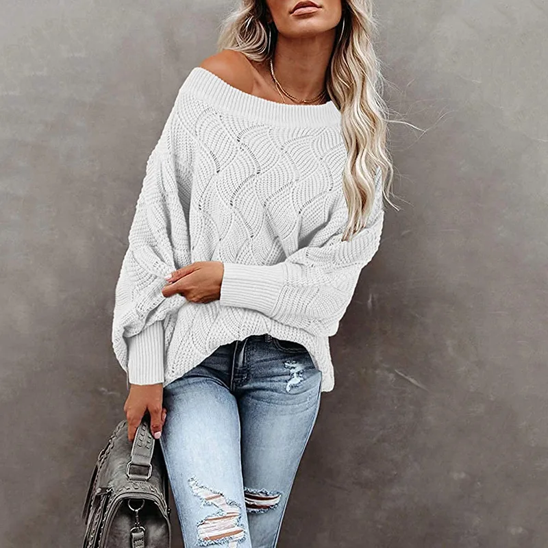 

Женский свитер, новинка сезона осень-зима 2023, модный однотонный Свободный Повседневный свитер большого размера