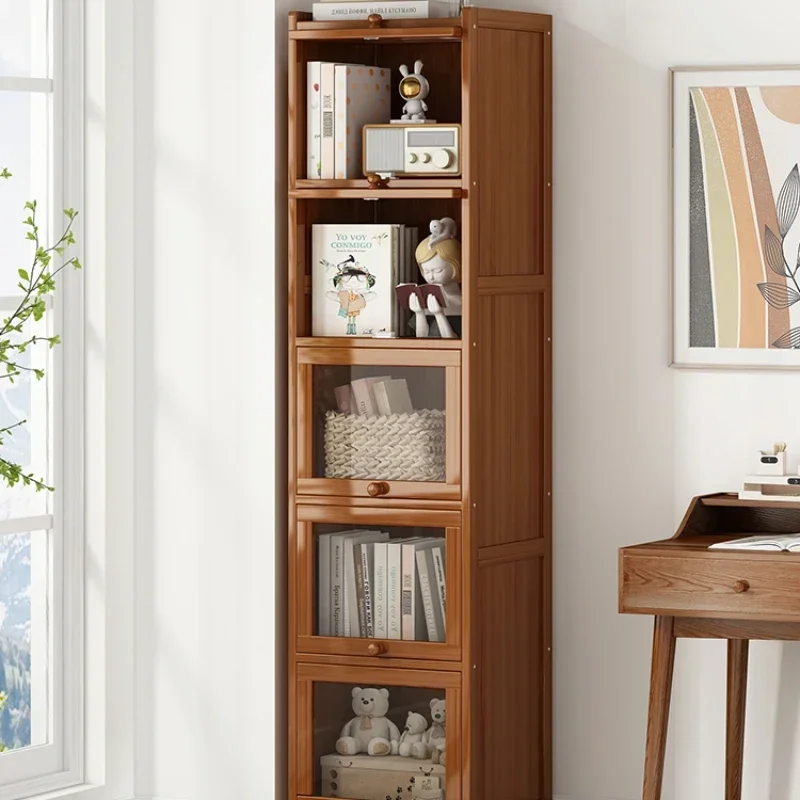

Bookcase storage rack, floor to floor narrow seam bookcase, multi-layer home living room, wall to wall dustproof acrylic storage