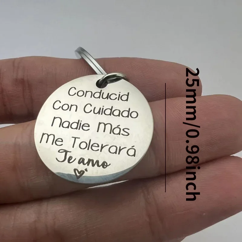 1PC Engraving Drive Safe Keychain Cute Valentines Day Gift For Couples