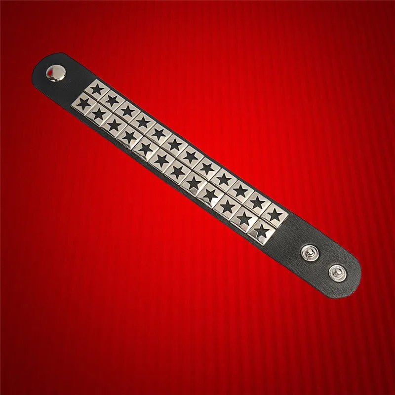 Doppelsterne Lederarmband 80er Jahre Fashion Style Männer Frauen Schmuckgeschenke 16 Doppelsterne Lederarmband 80er Jahre Fashion Style Männer Frauen Schmuckgeschenke 5