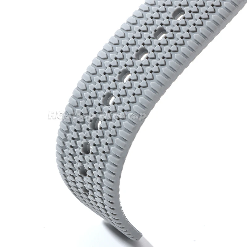 Breathable Waterproof Silicone Watch Band - Durable Perforated Rubber Strap Replacement Bracelet