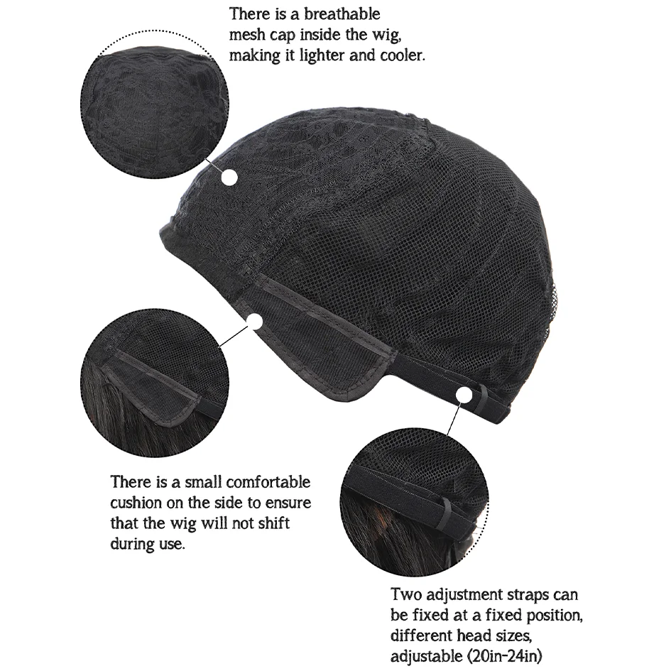 Synthetic 12inch  Short black Wig for Women Natural Black Bob Hair Wig with Bangs colour wig Daily Party Cosplay Christmas gifts