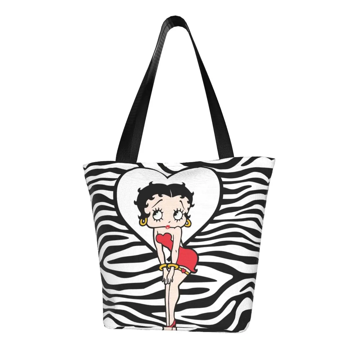 

Amazing Mrs Boop Tote Bag For Women Top Handle Bag Zipper Opening Ulzzang Bettys Love Accessories Trend Handbags