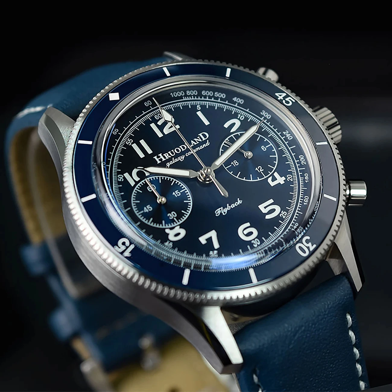 

Hruodland F019 Classic Men's Stainless steel Quartz Chronograph watch waterproof sapphire crystal watches for men reloj hombre