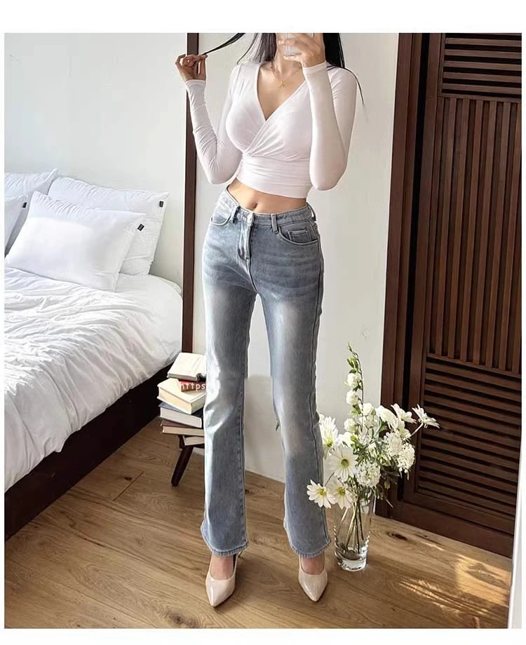 2026 V-ausschnitt Langarm Crop Tops Frühling Herbst Lässige Mode Frauen Quadrat Kragen Dünne T-Shirts Backless T ﻿ – Detail 7