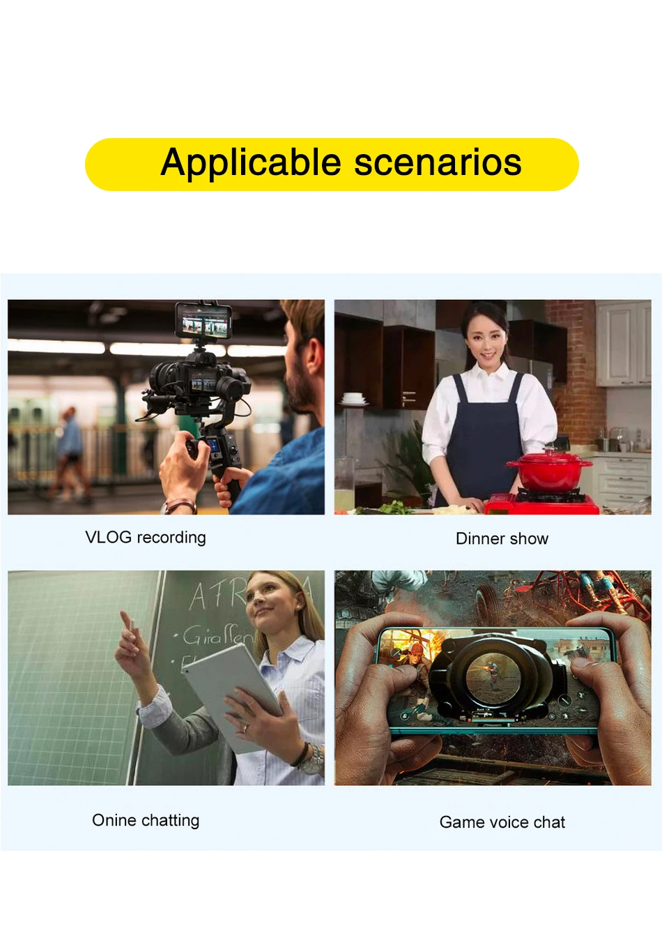 CERASTES 고충실도 외부 마이크 스포츠 카메라 액션 카메라 유형-c 마이크로 USB 커넥터 케이블 길이 1.5M