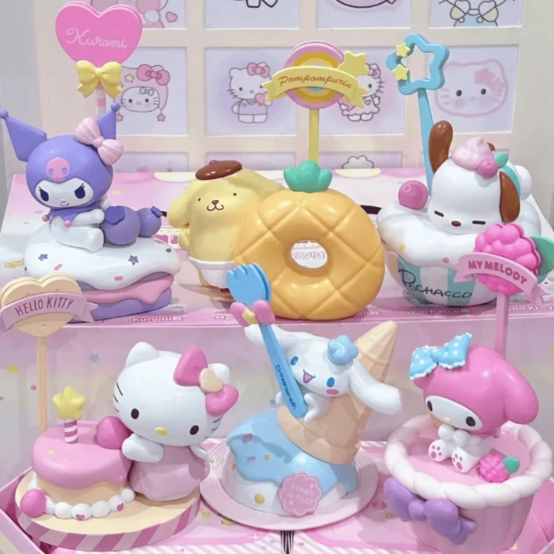 

Новинка Sanrio аниме-фигурка из серии «десерты» Kuromi My Melody, модель, украшение, кавайная настольная игрушка, подарок на день рождения