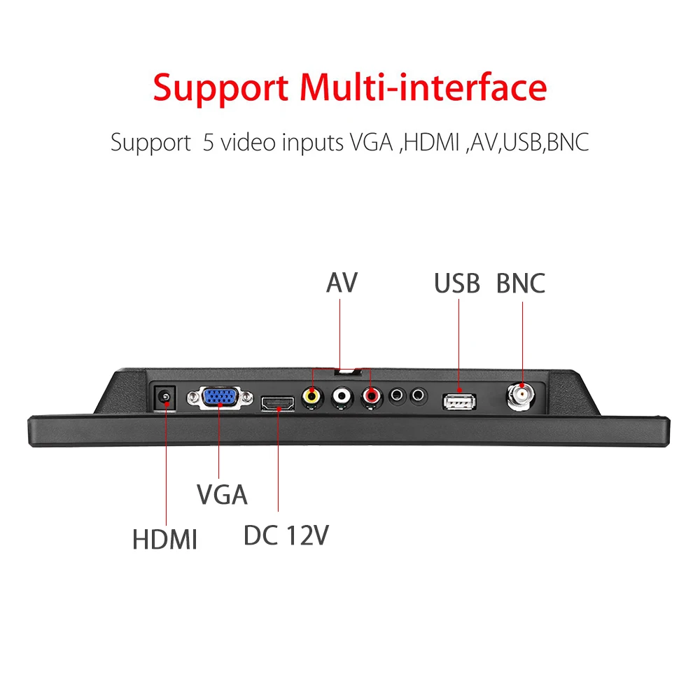 Eyoyo EM12K 11.6 ġ ̴ LCD TV, 1920x1080P IPS , HDMI BNC VGA ÷  , ǻ 繫ǿ USB Է