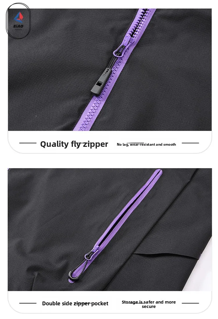 EIAO Storm Windbreaker Couple Outdoor Jacket 2025 Dopamine Waterproof Windproof Hiking Coat Spring Autumn Lightweight Tech