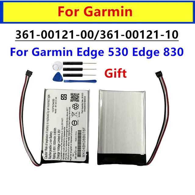 Batterie de navigateur GPS 3.8V/ 1000mAh 361-00121-00, 361-00121-10 pour Garmin Edge 530 Edge 830 1