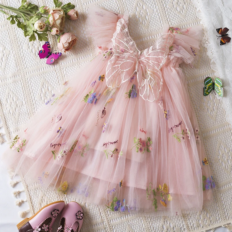 Vestidodemodadeveranoparaniñas,ropademallahinchadacontirantesparavacaciones,ropadefloresparaniños,vestidodetulbordadodeprincesa-AliExpress1501