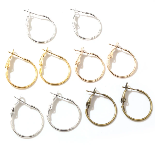 Earring Hoops Jewelry Making  Metal Hoops Jewelry Making - 20 25 30 35mm  Gold Metal - Aliexpress