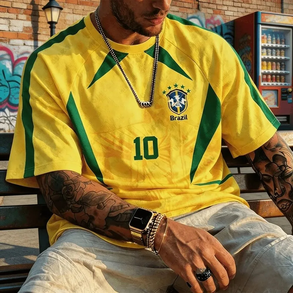 Summer New Brazil Football Jerseys for Men Women 2026 World Football Match Sports Tshirts Mesh Breathable Tees Fans Fashion Tops