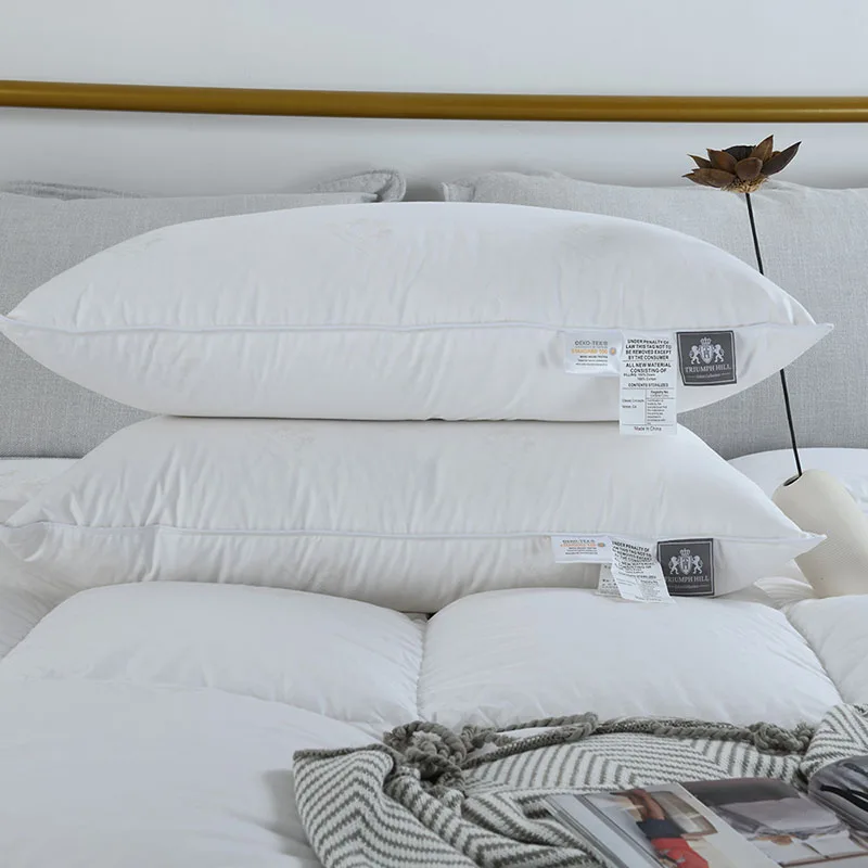 pure down Goose Down Sleeping Pillow Soft Bed Pillow for Sleeping with 100% Cotton Shell Set of 1 Standard Size 4