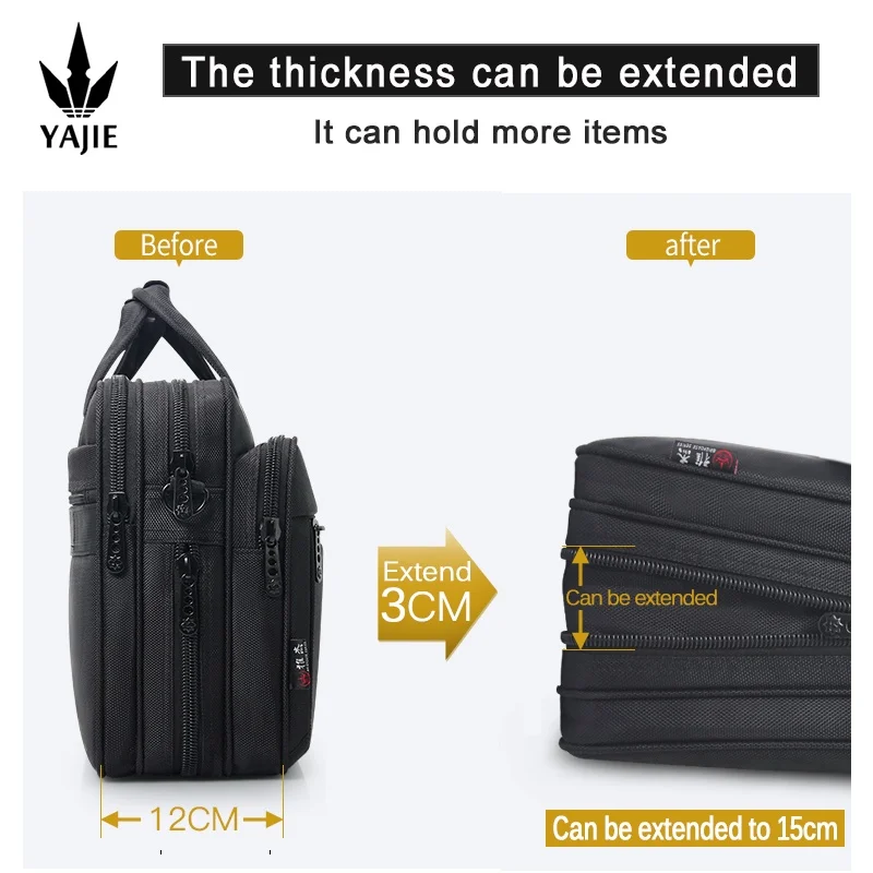 Business men's briefcase canvas waterproof large capacity 15.6 inch laptop bag work bag business bag official  office bag 3