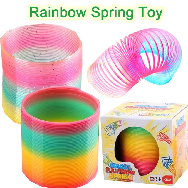 2PCS-6.5CM Rainbow Spring Magic Spiral Games Bounce Toy Antistress Child Toy Funny Outdoor Games Goodies Pinata Fillers Gift 1