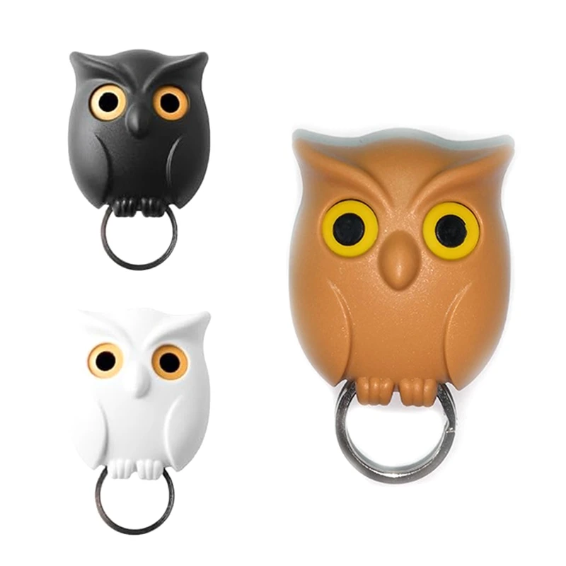 

Owl Key Holder Magnetic Wink Key Hooks Cute Mini Owl Keying Holder For Wall Hanging Decoration 3Pcs