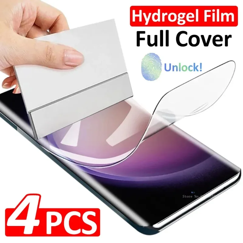 

Гидрогелевая пленка для Samsung Galaxy S24 S23 S22 S21 S20 Ultra Plus, Защитная пленка для экрана Samsung S24 Ultra S23 S20 S21 FE, 4 шт.