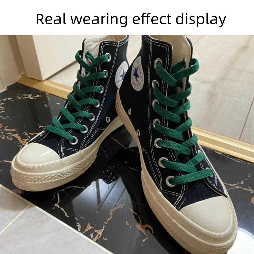 HIBERNI Flat Shoelaces for Sneakers Canvas Shoes 100/120/140cm Mint/Forest/Olive Green Durable & Stylish Laces for Men/Women