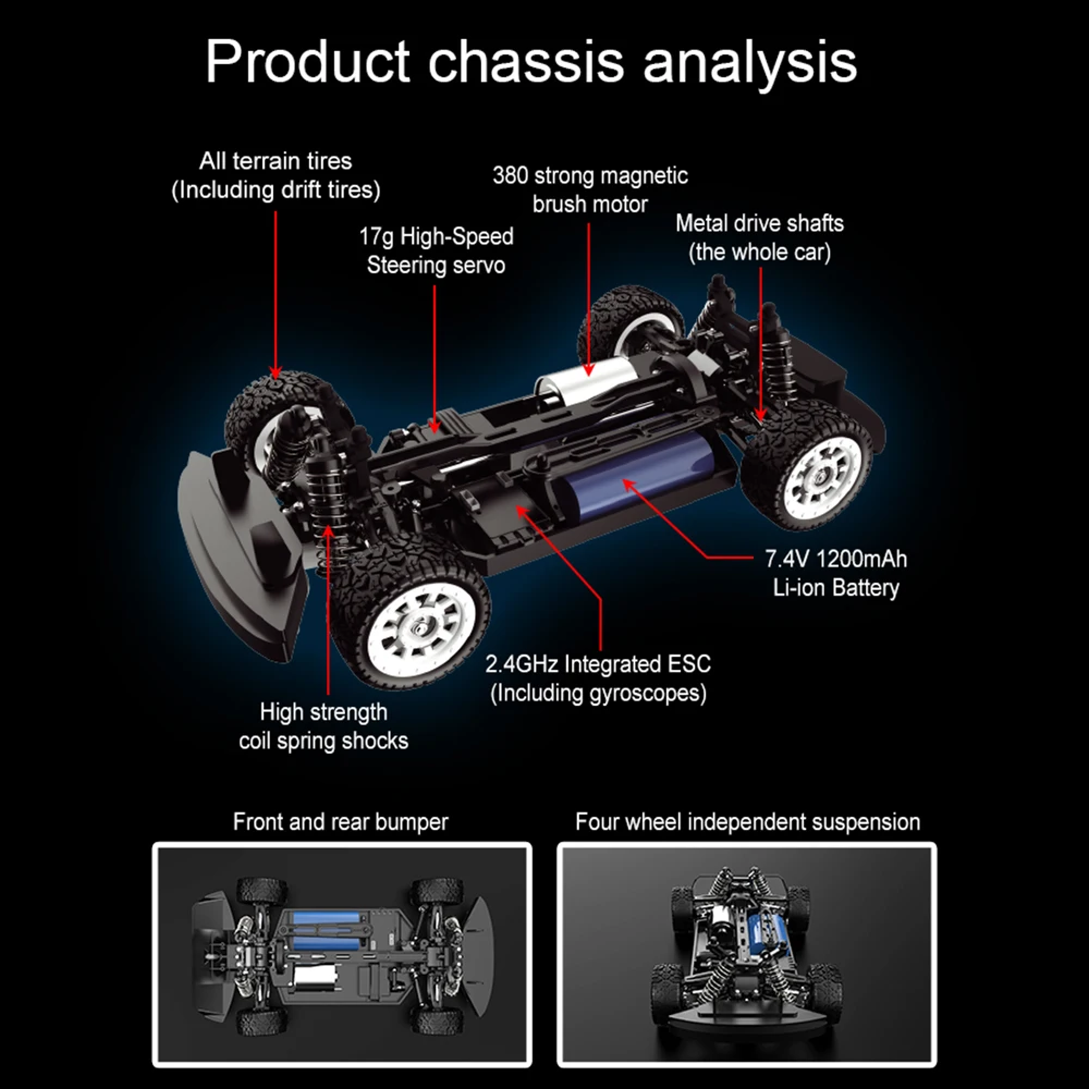 1:16 SG1603 RC Car 4WD Electric Racing Drift Car 30Km/H High Speed RTR Drifting Vehicle with ESP LED Light Toys for Children 3