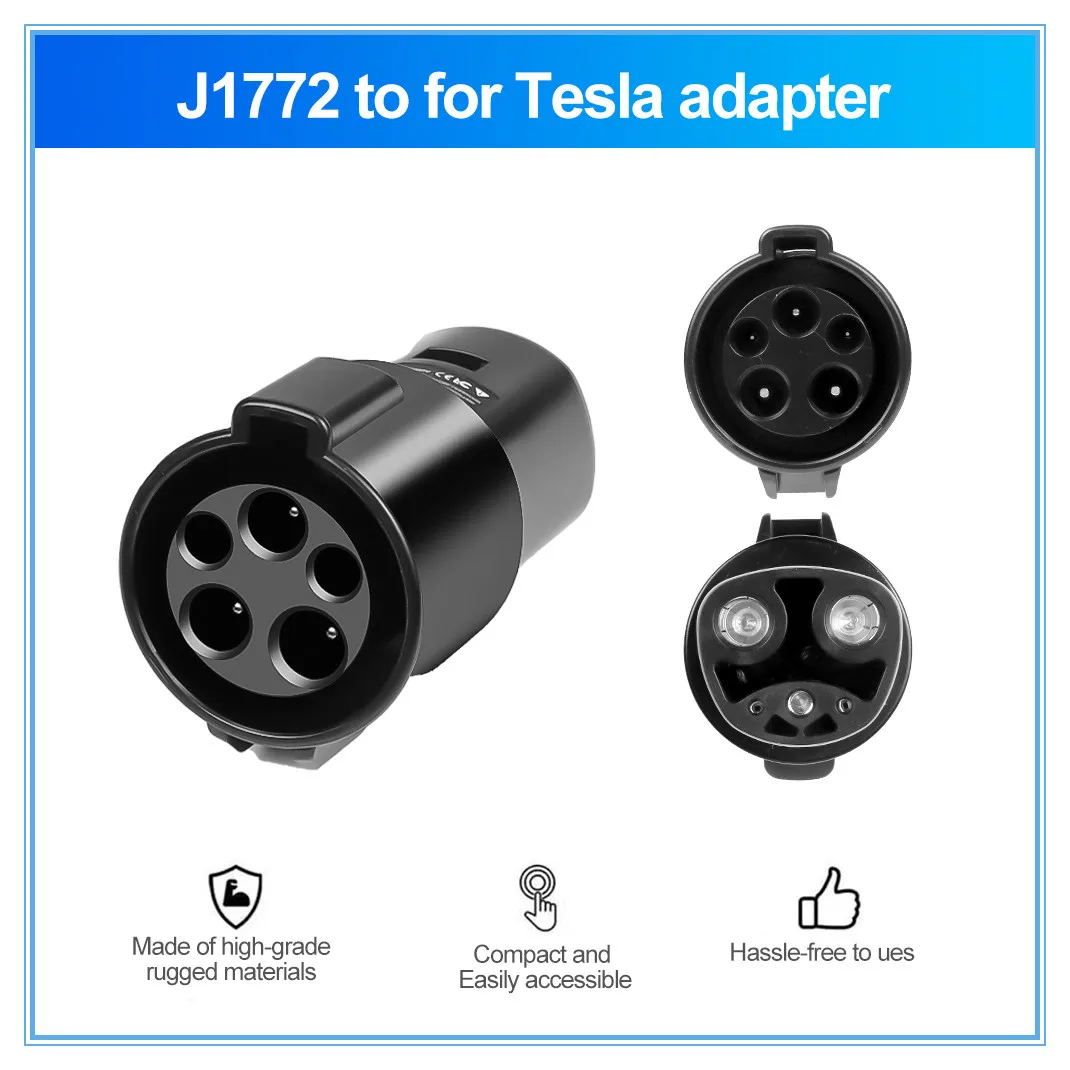 전기 자동차 EV 어댑터, 타입 1-테슬라 변환기 J1772-테슬라 EV 충전기 커넥터, 전기 자동차 액세서리 
