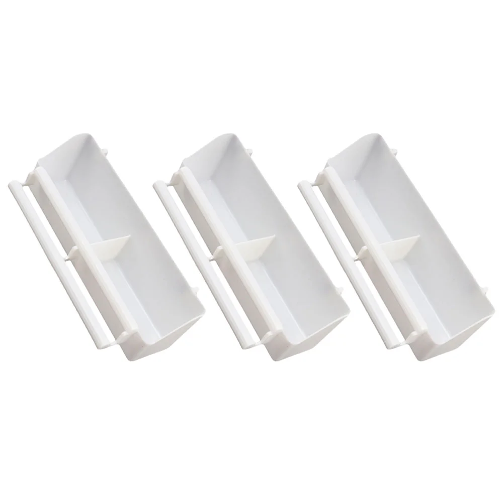 

3 Pcs Parrot Bird Feeder Cage Food Dispenser Buckle Design Peony Plastic Water Supply Material Bowl