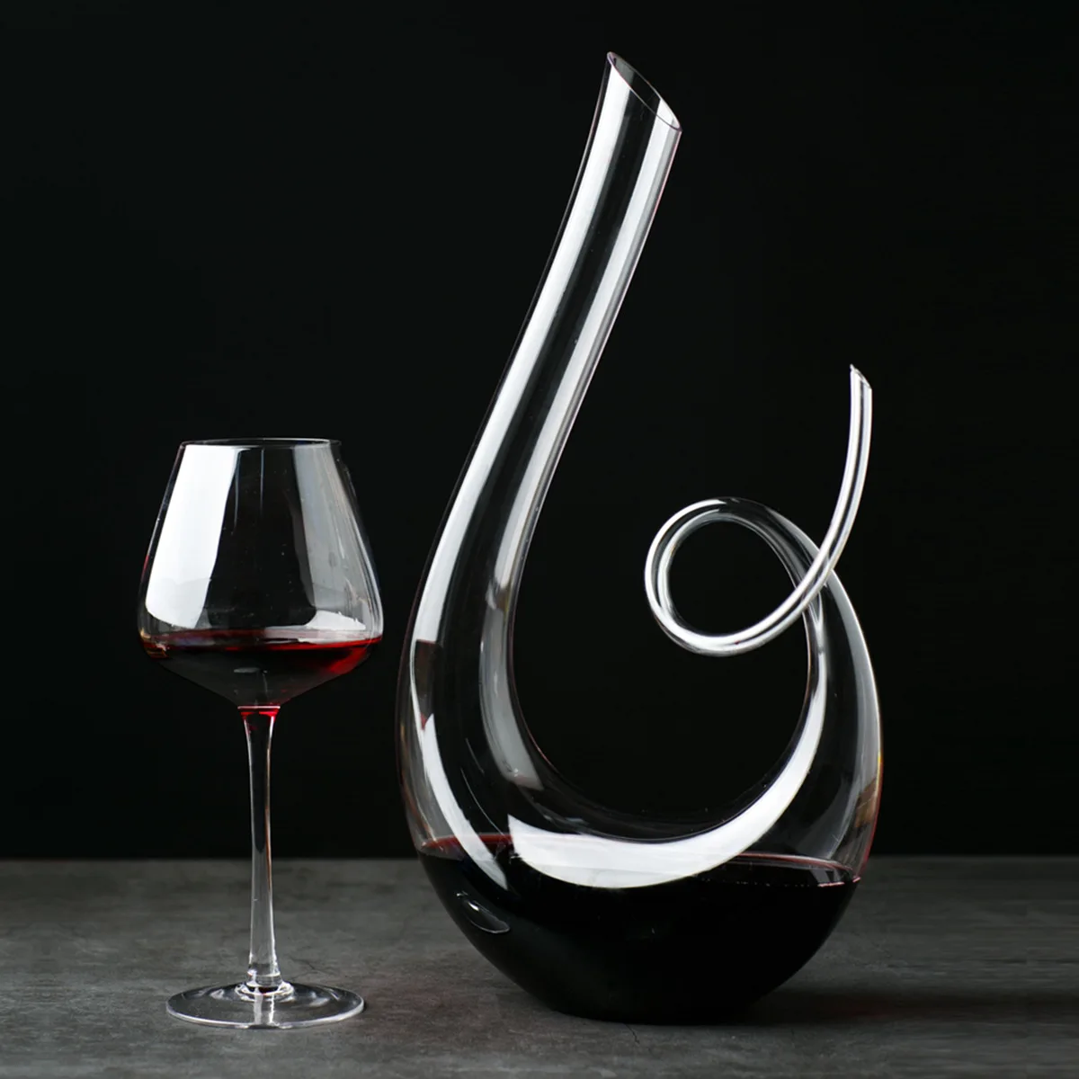 Featured Styles 1200ml Crystal High Grade 6 shaped Wine Decanter Gift Box Harp Swan Decanter