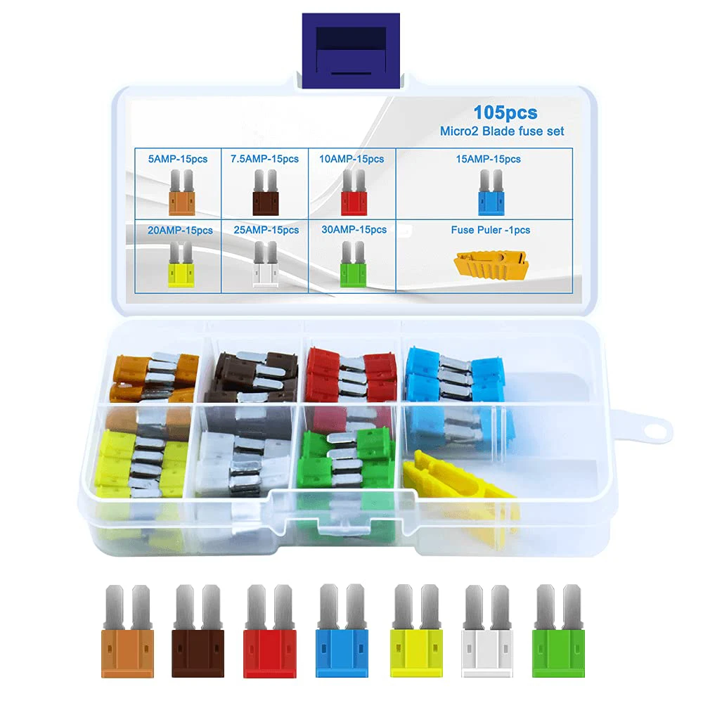 Micro2 auto fuse-105 ATR blade fuse kit product combination 5A 7.5A 10A 15A 20A 25A 30A used for replacement of cars ships car fuses kit,circuit adapters and fuse set,glass fuse kit,marine fuse block
