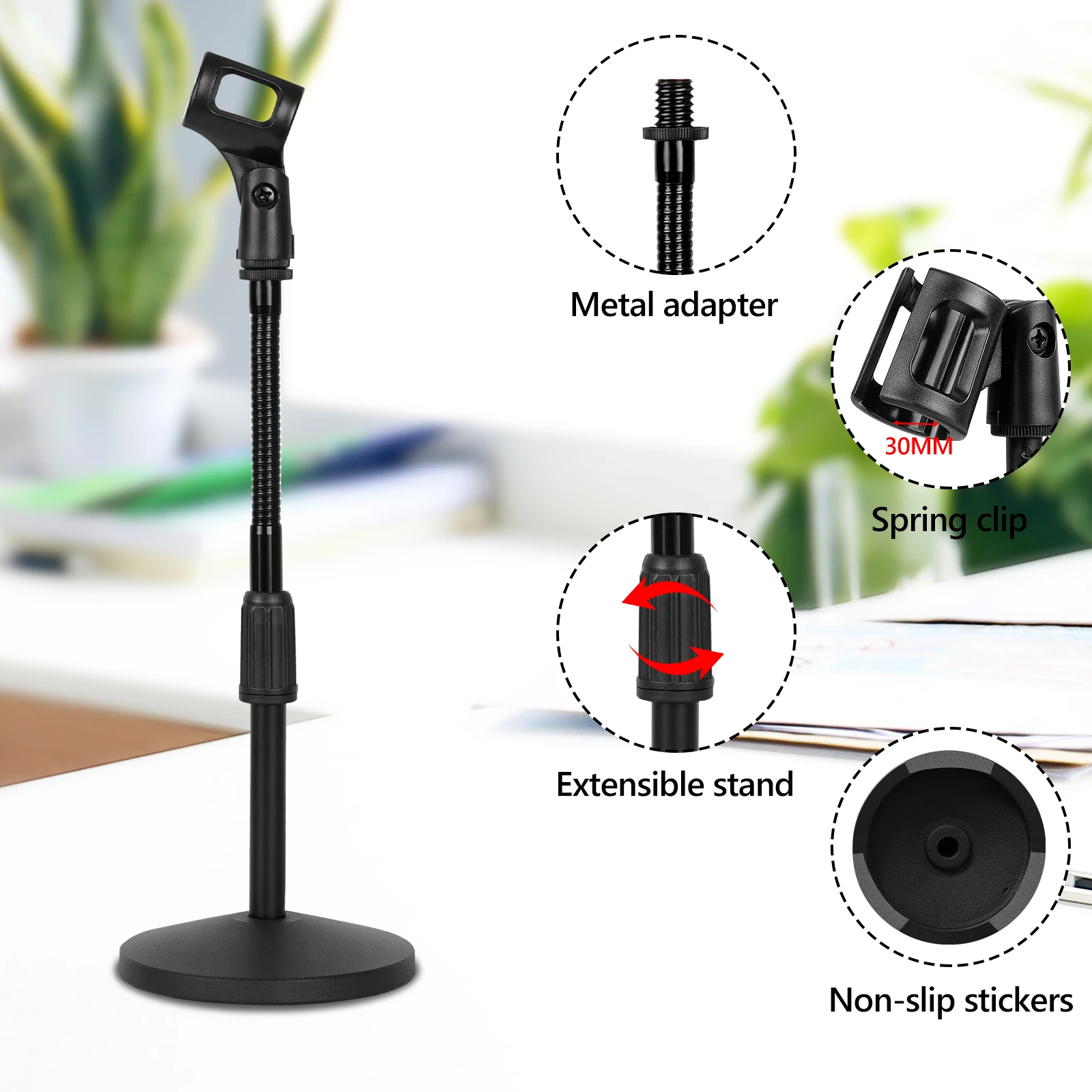 Geekria for Creators Gooseneck Telescoping Tabletop Microphone Stand with  Flexible Arm Compatible with Shure Sm58 - AliExpress