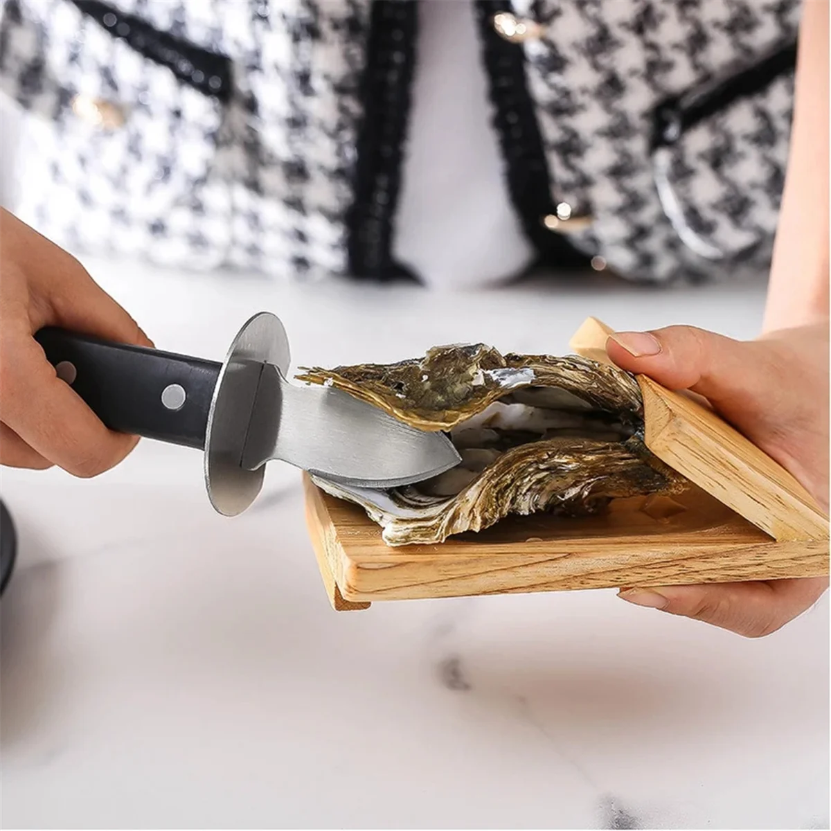 Oyster Shucking Opener Shucker Seafood Clamp Tool Holder Shellfish Hand Clam Shellcrab Sheller