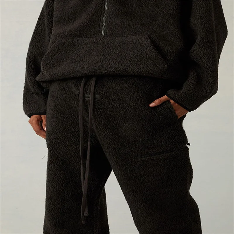 

Fall ESSENTIALS Casual Pants Street Hip-hop Oversized LEE Fleece Sweatpants Men Women Dropshipping Wool Casual Strap Pants