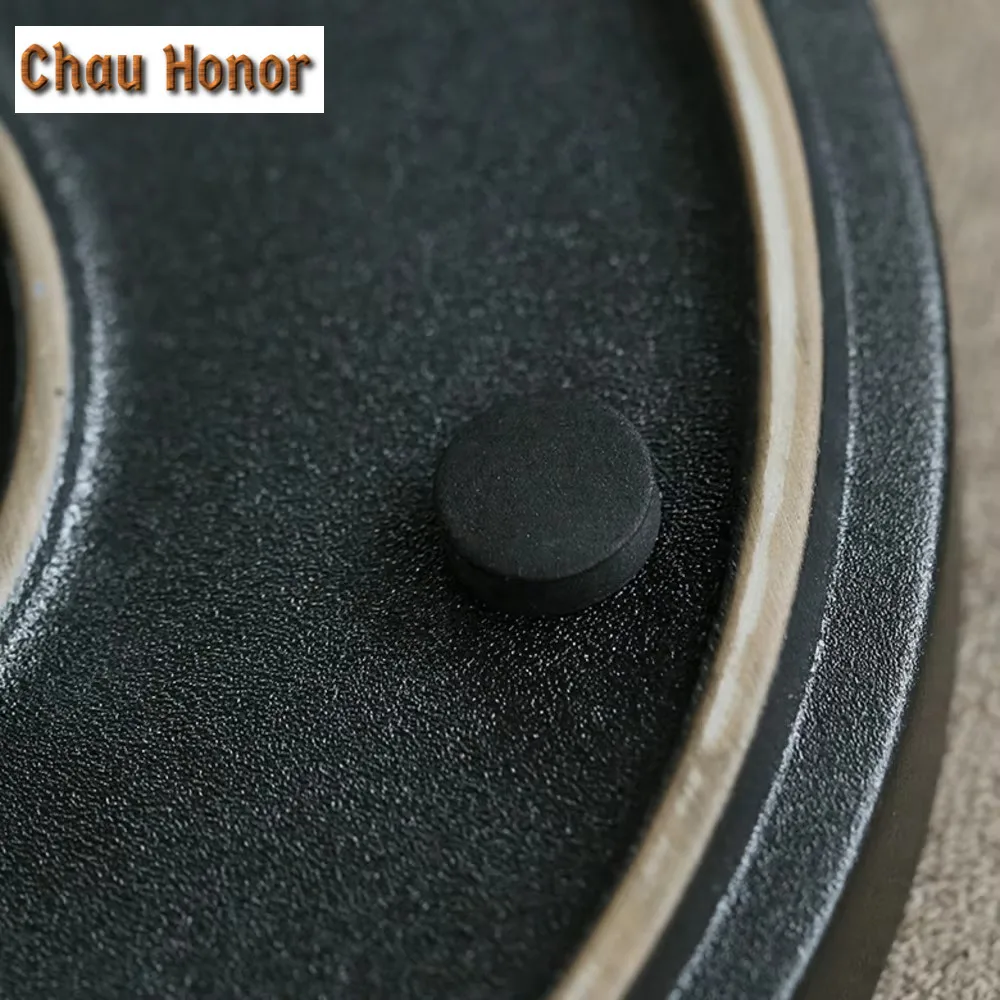 Creative Ceramic Quick Drying Dry Soaking Table Retro Water Absorbing Tea Tray Pot Tea Bowl Holder Small Circular Kung Fu Teaset