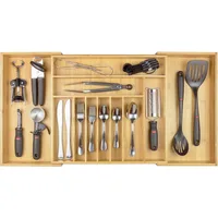 Flatware and Utensil Organizer for Kitchen Drawers, Food-Safe Contract Grade, Expandable From 18 To 33 In 1
