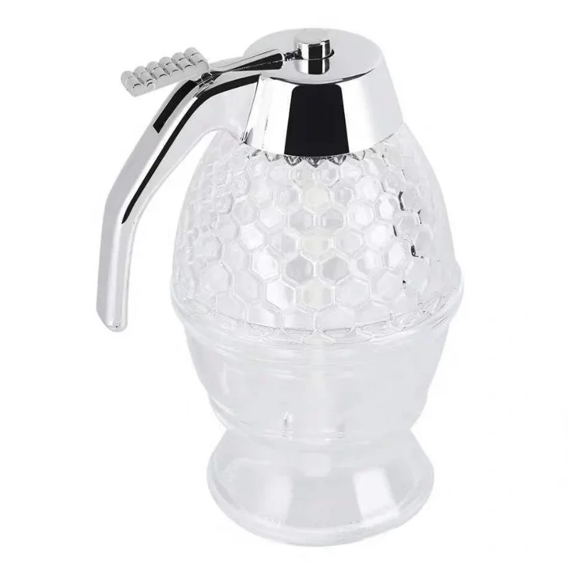 Honey Jar Container Bee Drip Dispenser Holder Glass Kitchen Sauce Pot with Lid Storage Kit