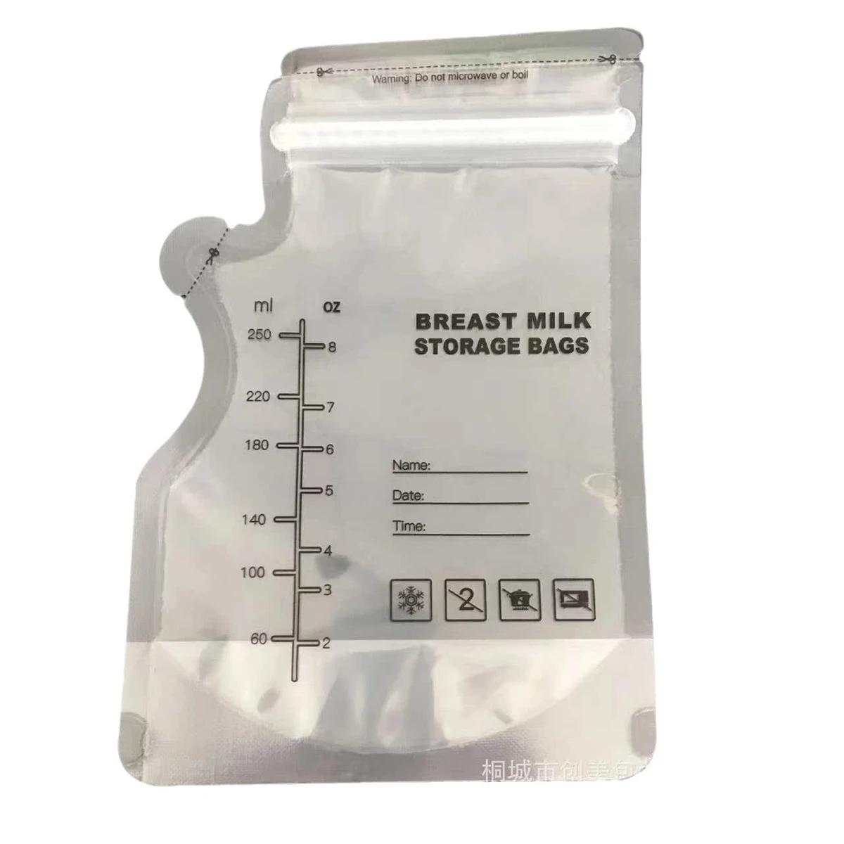 1 bag of 30 full English spout milk storage bag Baby bottle Double bone seal BPA-free