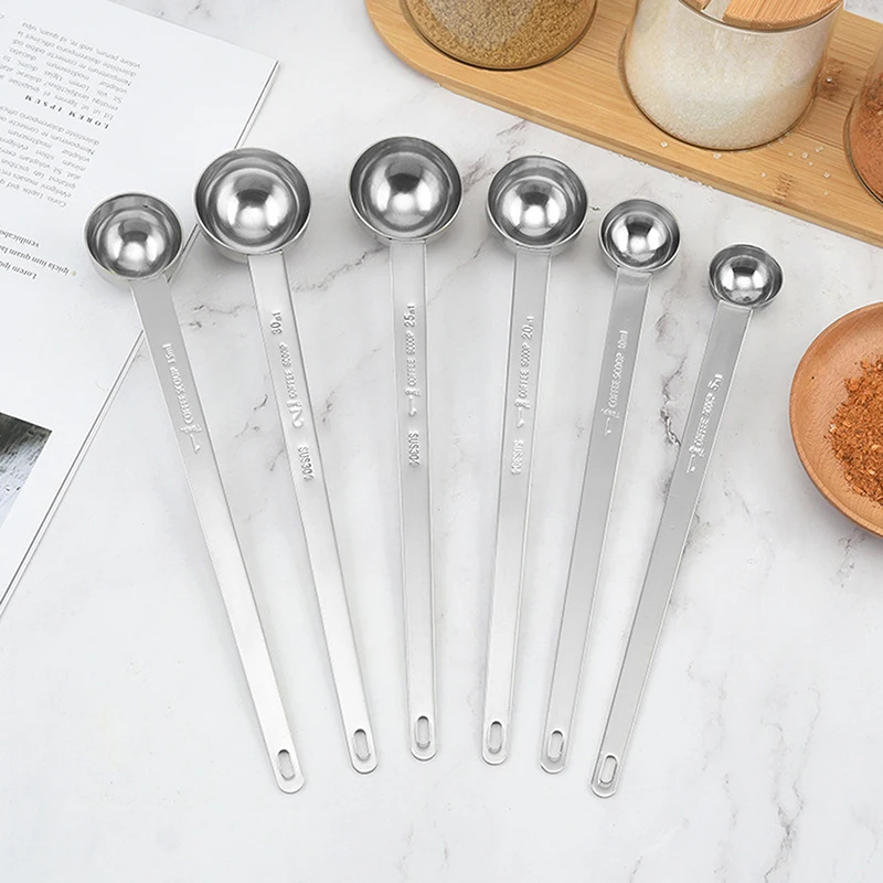 Coffee Scoops Long Handle Stainless Steel Milk Coffee Powder Scoop Measuring Spoon Fits Container for Ground