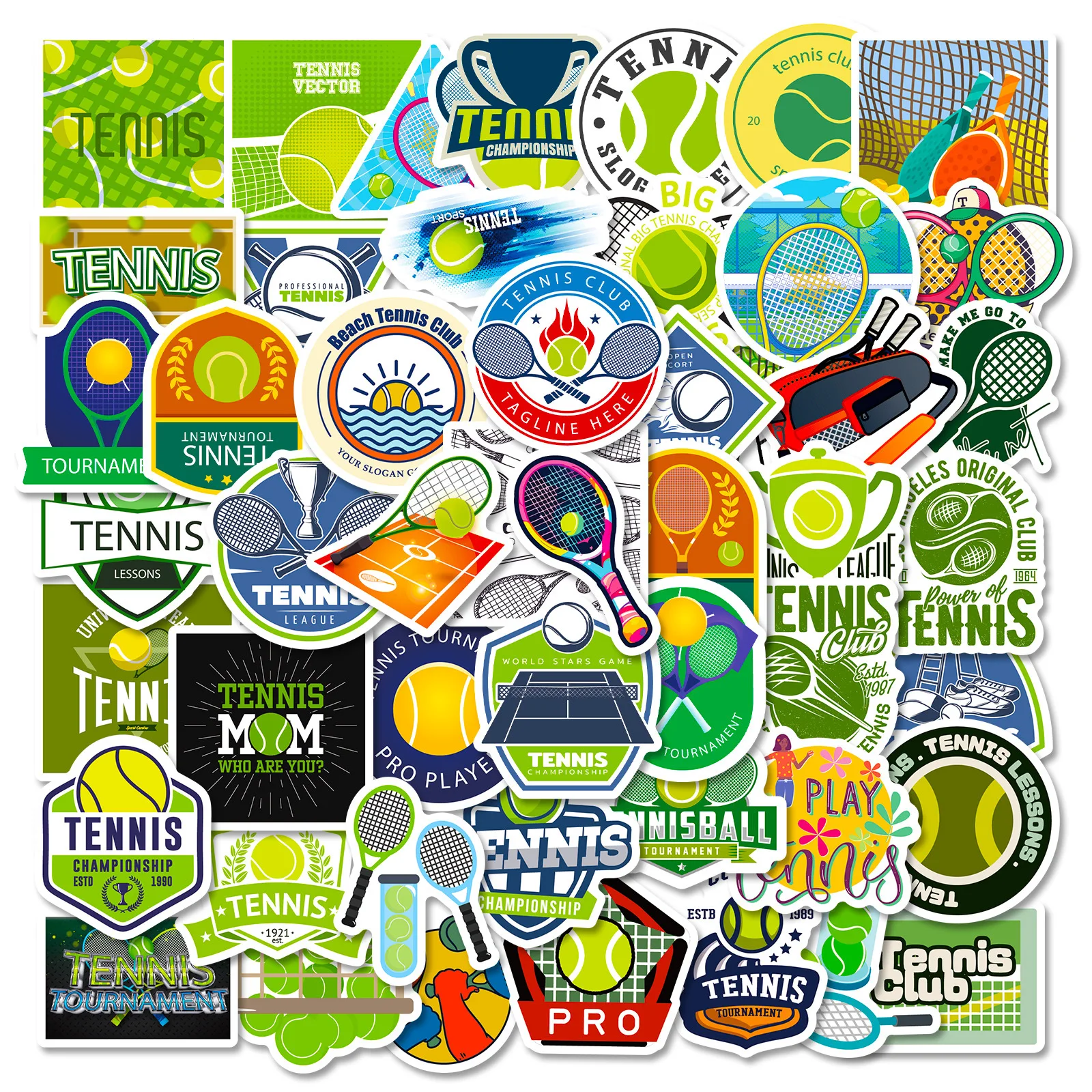 10/30/50PCS Tennis Racket Personalized Sticker Laptop Mobile Phone ...