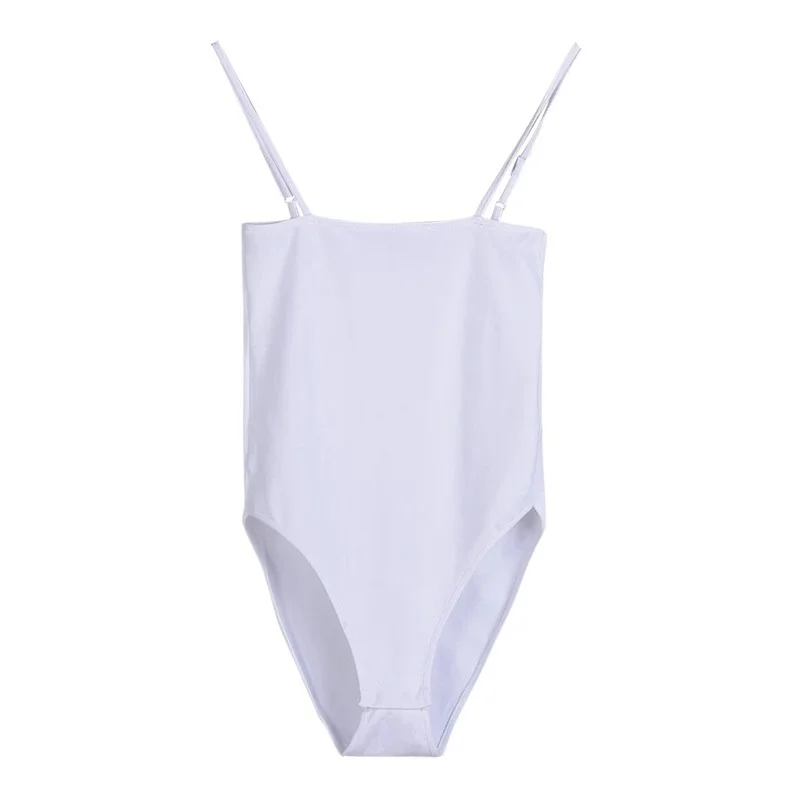 Summer Simple Swimwear Push Up Sling Bikinis Set One Piece Camisole 2023 Women Fashion Elegant Beach Party Holiday Bathing Suit