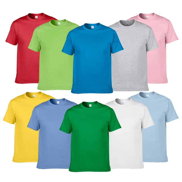 Style d'été haute qualité 100% coton couleur unie t-shirt hommes couleur Pure t-shirts marque à manches courtes t-shirt vêtements masculins 1