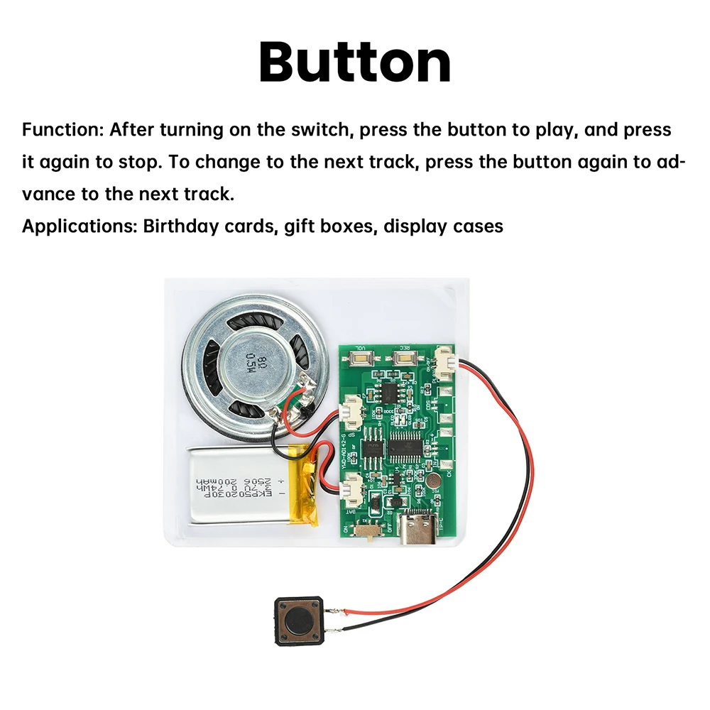 DIY recording and playback module 8M USB Recordable Birthday Card Music Voice Module Chip for DIY Voice Audio toy Greeting Card